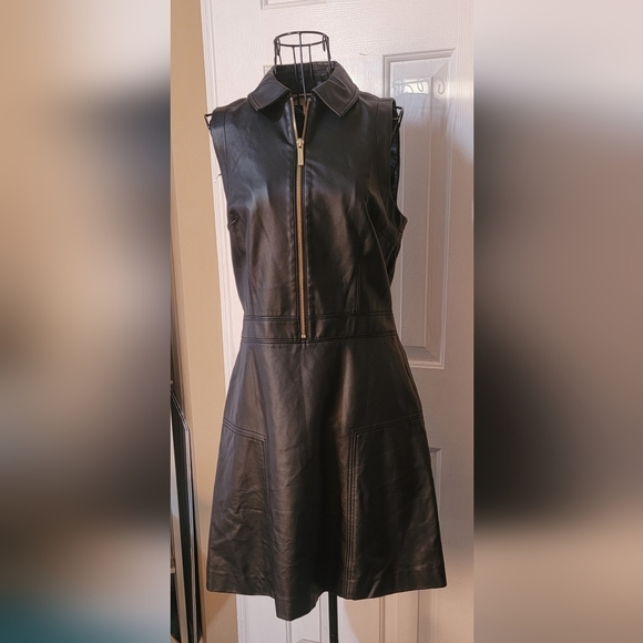 Michael Kors Dresses & Skirts - MICHAEL Kors Faux Leather Fitted Mini Dress, EUC, Size 6, fun and sexy!